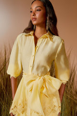 VESTIDO CURTO RENDA BAUNILHA