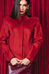 JAQUETA LÃ PAULA VERMELHO QUEIMADO