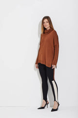 LEGGING LISTAS COM PEDAL EM TRICOT PRETO COM LISTAS NINIVE E PECAN