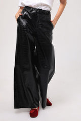 PANTALONA SORRENTO COM CINTO CROCO BLACK