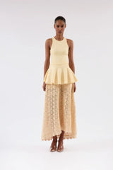 SAIA LONGA COM PALA GUIPURE FLORAL RAFAELA IVORY