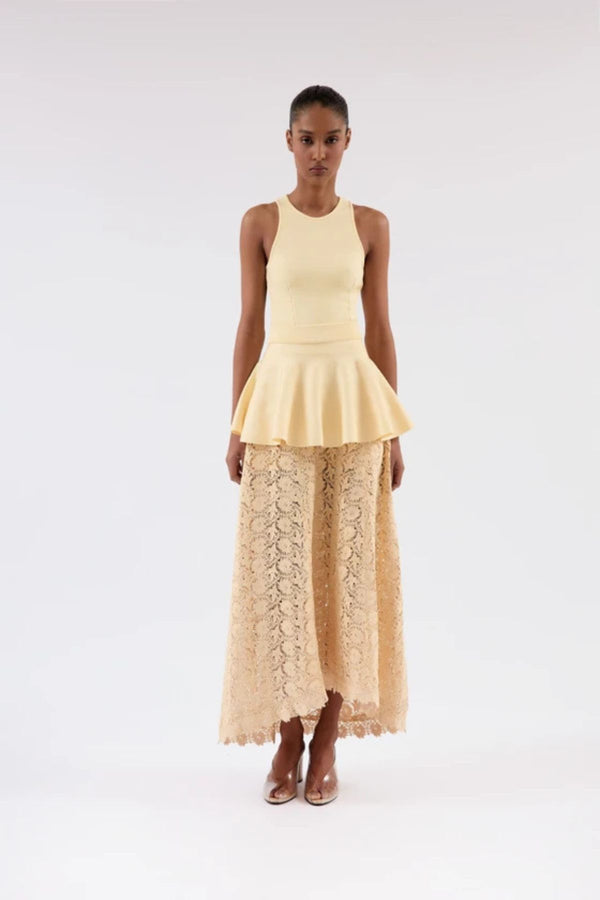 SAIA LONGA COM PALA GUIPURE FLORAL RAFAELA IVORY