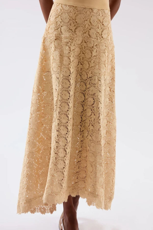 SAIA LONGA COM PALA GUIPURE FLORAL RAFAELA IVORY