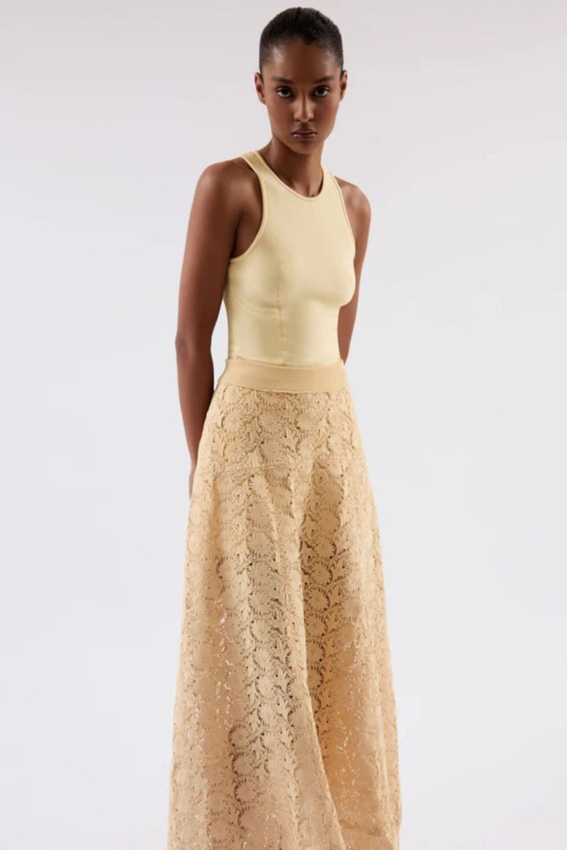 SAIA LONGA COM PALA GUIPURE FLORAL RAFAELA IVORY