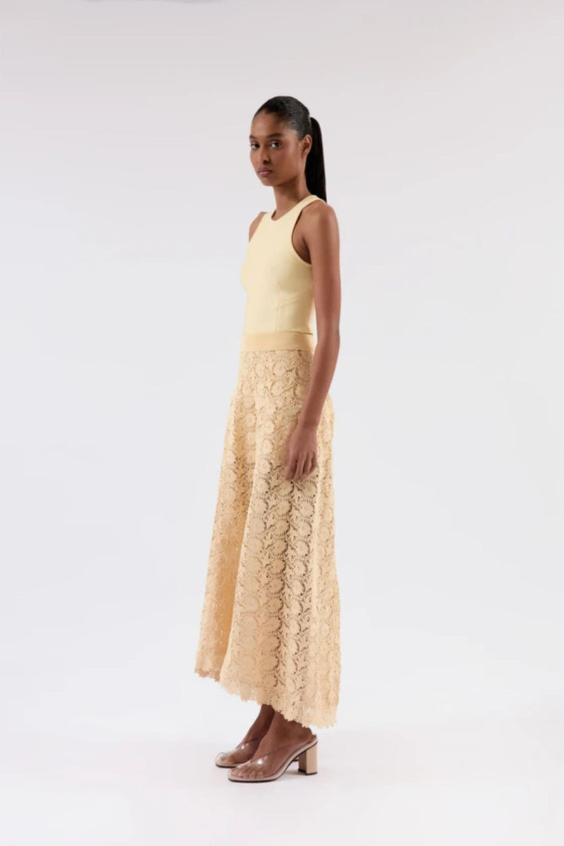 SAIA LONGA COM PALA GUIPURE FLORAL RAFAELA IVORY