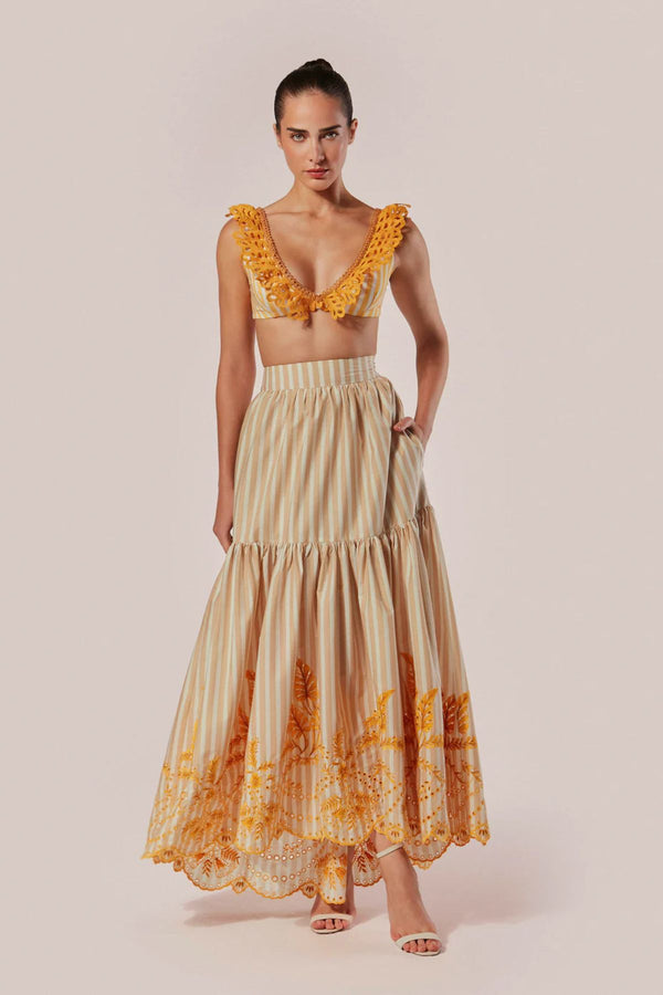 SAIA LONGA LISTRAS BORDADA ANIMA