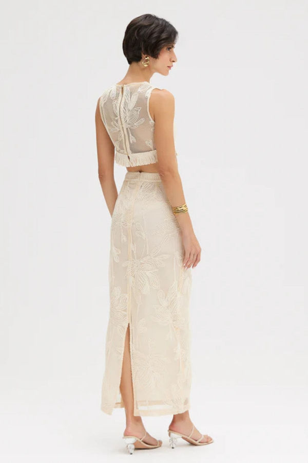 SAIA TELA LONGA BORDADA PATBO BEGE