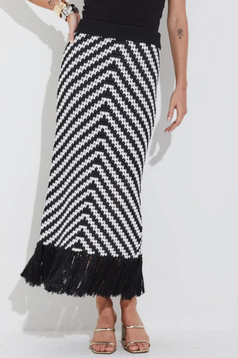 SAIA TRICOT LINKS FRANJAS PRETA