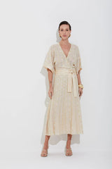 SAIA TRICOT TELA JACQUARD DOURADO
