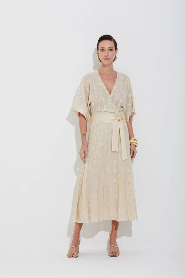 SAIA TRICOT TELA JACQUARD DOURADO