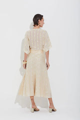 SAIA TRICOT TELA JACQUARD DOURADO