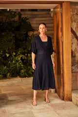 SAIA TRICOT TELA JACQUARD NAVY E PRETO