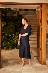 SAIA TRICOT TELA JACQUARD NAVY E PRETO
