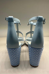 SANDÁLIA SLIM LOLITA RAFIA DUST BLUE (SANDÁLIA SALTO MÉDIO)