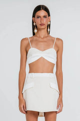 SHORT SAIA ARABELA MARFIM E OFF WHITE