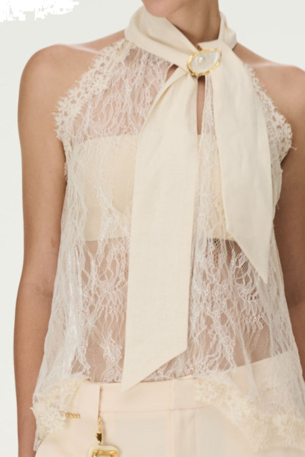 TOP RENDA AURA OFF WHITE