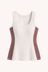 TOP RIBANA CHEVRON OFF WHITE -  BERRY