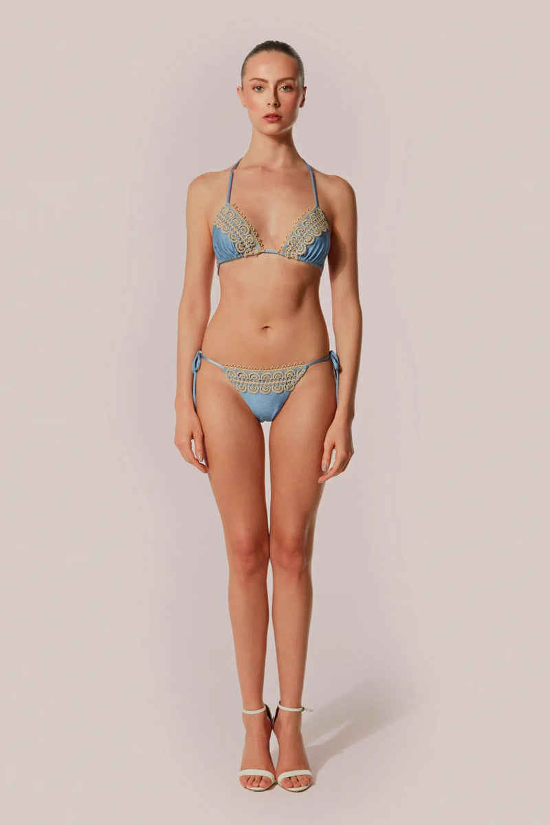 TOP TRIANGULO CORTININHA VENERE DENIM