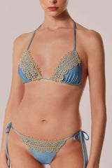 TOP TRIANGULO CORTININHA VENERE DENIM