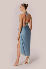 TOP TRIANGULO CORTININHA VENERE DENIM