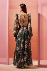 VESTIDO LONGO BEACH VERDE ESTAMPADO