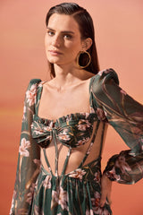 VESTIDO LONGO BEACH VERDE ESTAMPADO