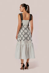 VESTIDO MIDI BORDADO COM ALÇAS GIGLIO