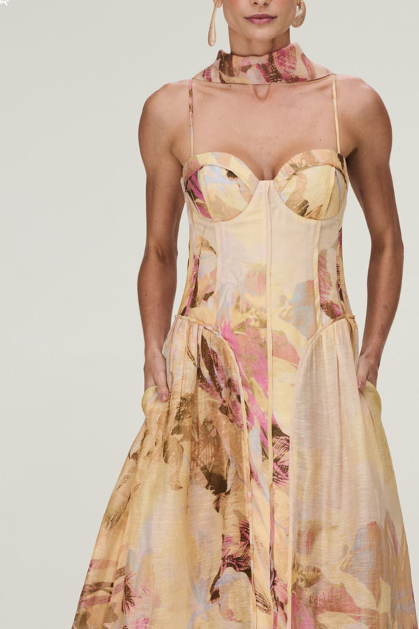 VESTIDO BOJO ORGANZA FLORAL GRACE