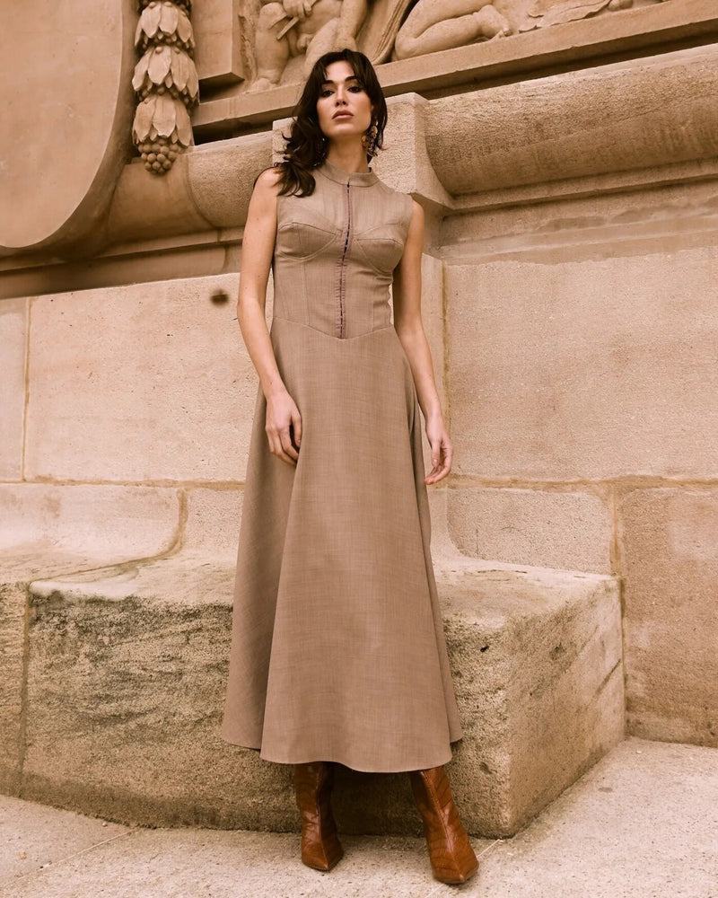 VESTIDO LONGO CORSELETADO
