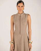 VESTIDO LONGO CORSELETADO