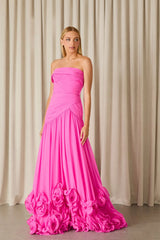 VESTIDO LONGO DAKOTA  FLORES PINK