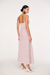 VESTIDO LONGO LINHO NAVY