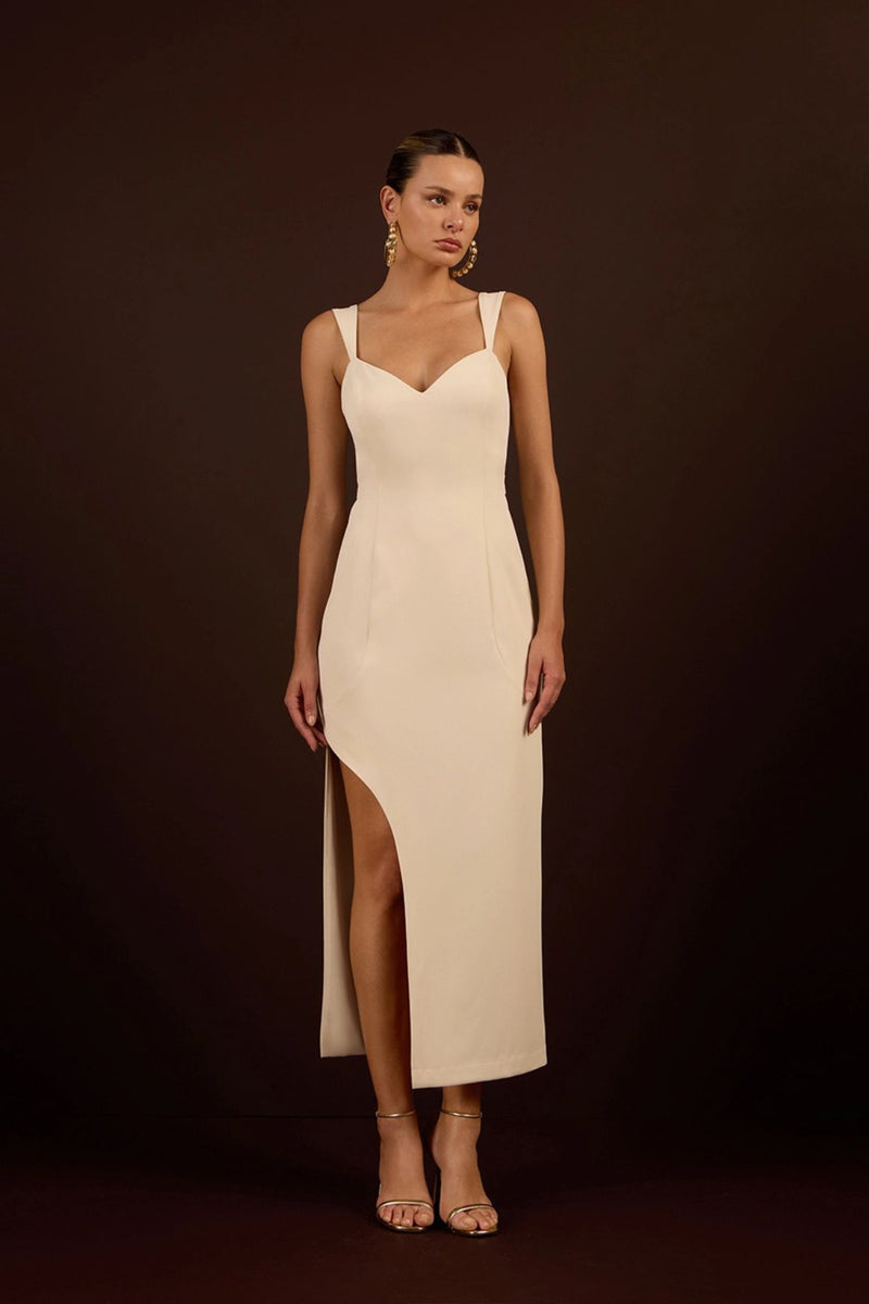 VESTIDO MAX FENDA COM CINTO