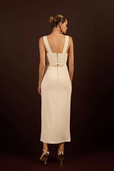 VESTIDO MAX FENDA COM CINTO