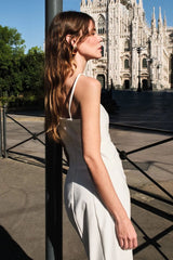 VESTIDO MIDI ALÇA LAÇOS METAL