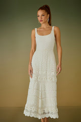 VESTIDO MIDI EMMA CROCHET OFF WHITE