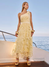 VESTIDO MIDI GUIPIR AMARELO