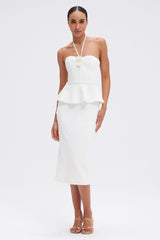 VESTIDO PATBO MIDI AMARRAÇÃO FRENTE ÚNICA COM DETALHE EM FLORES