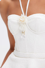 VESTIDO PATBO MIDI AMARRAÇÃO FRENTE ÚNICA COM DETALHE EM FLORES