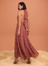 VESTIDO MIDI FRENTE ÚNICA FLORES