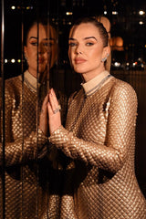 VESTIDO BORDADO DOURADO - PRÉ VENDA